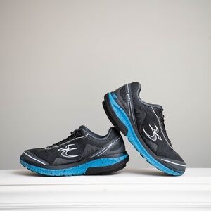 Gdefy Gravity Defyer Mighty Walk Men's 12 Black Blue Mesh Comfortable Sneakers